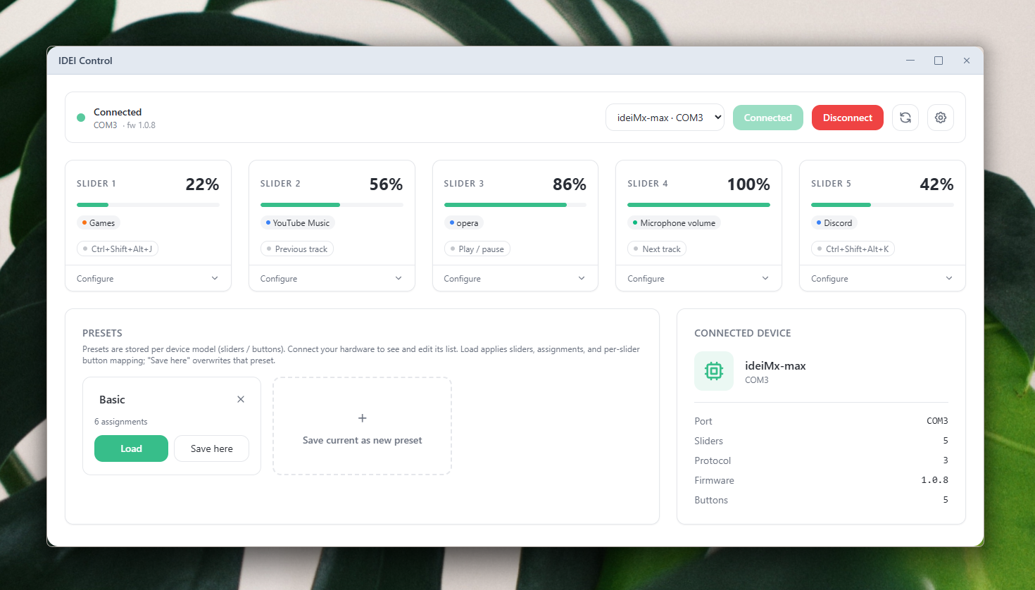 IDEI Control — UI